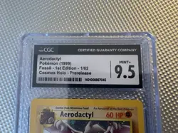1999 Pokemon TCG Fossil Aerodactyl Holo 1st Edition Prerelease CGC 9.5 1/62 - Image 5