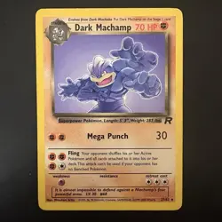Vintage Pokemon Team Rocket Dark Machamp 27/82 Non-holo Rare WotC 2000 - Image 1