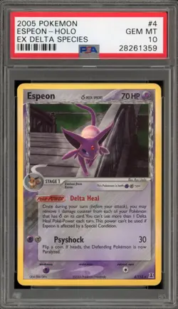 Pokemon Espeon EX Delta Species Holo Rare #4 PSA 10 Gem Mint - Image 1