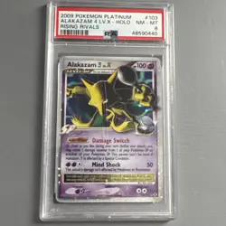 Pokemon Alakazam 4 Lv.X Rising Rivals Holo Ultra Rare #103 PSA 8 - slab scratch - Image 1