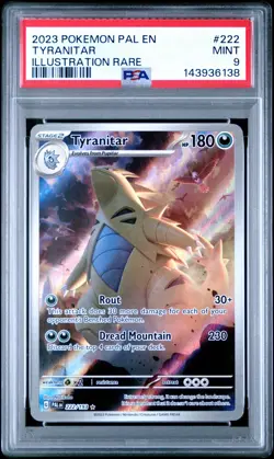 Pokemon TCG Tyranitar Illustration Rare 222/193 Paldea Evolved - PSA 9 Mint - Image 1
