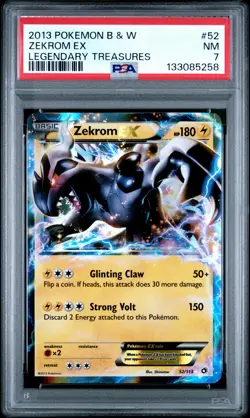 2013 POKEMON B&W LEGEND TREASURES #52 ZEKROM EX PSA 7 - Image 1