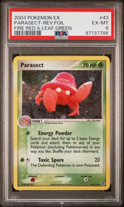 2004 POKEMON EX FIRE RED & LEAF GREEN #43 PARASECT-REVERSE FOIL PSA 6 - Image 1