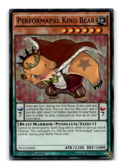 Performapal King Bear - YS16-EN002 1st Edition Ultra Rare - YuGiOh-LP - Image 1