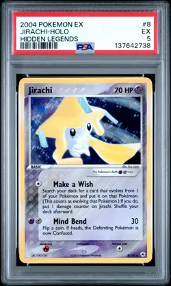 2004 POKEMON EX HIDDEN LEGENDS #8 JIRACHI-HOLO PSA 5 - Image 1