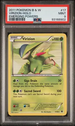 2011 POKEMON B&W EMERGING POWERS #17 VIRIZION-HOLO PSA 9 - Image 1