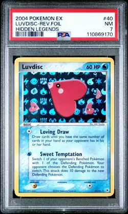 2004 POKEMON EX HIDDEN LEGENDS #40 LUVDISC-REVERSE FOIL PSA 7 - Image 1