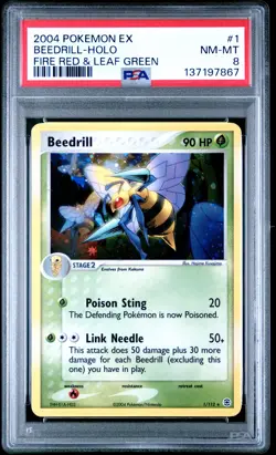 2004 POKEMON EX FIRE RED & LEAF GREEN #1 BEEDRILL-HOLO PSA 8 - Image 1