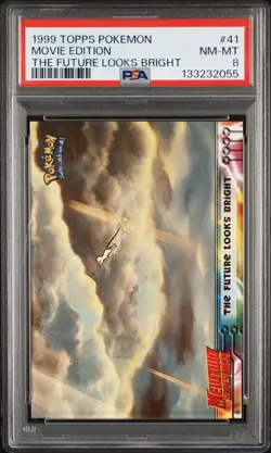 1999 TOPPS POKEMON THE MOVIE EDT THE FUTURE LOOKS BRIGHT #41 MOVIE EDITION PSA 8 - Image 1