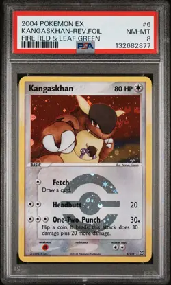 2004 POKEMON EX FIRE RED & LEAF GREEN #6 KANGASKHAN-REVERSE FOIL PSA 8 - Image 1