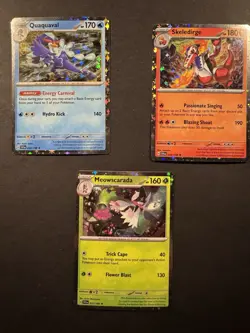 Pokemon TCG Meowscarada Skeledirge Quaquaval Cosmos Holo 015/198 038/198 054/19 - Image 1