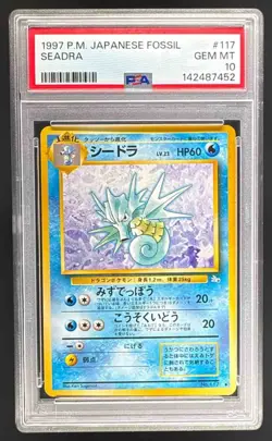 1997 Pokemon Mystery of the Fossils Japanese 117 Seadra PSA 10 142487452 - Image 1