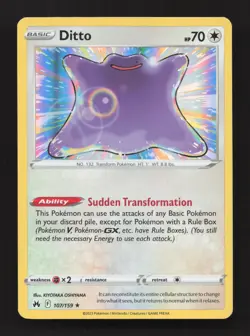 Ditto 107/159 Holo Rare Crown Zenith Pokemon Holo Near Mint - Image 1
