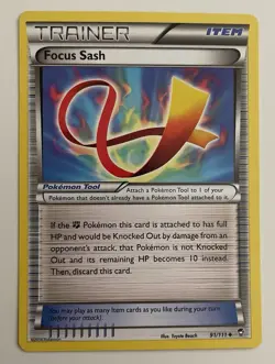 Focus Sash 91/111 Pokemon TCG XY Furious Fists Uncommon MP - Image 1