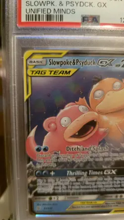 Slowpoke & Psyduck GX PSA 10 Pokemon TCG Sun & Moon Unified Minds #35 English - Image 2