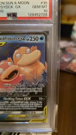 Slowpoke & Psyduck GX PSA 10 Pokemon TCG Sun & Moon Unified Minds #35 English - Image 3