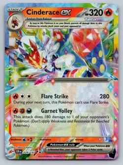 Cinderace ex 28/142 Double Rare Stellar Crown Pokemon Near Mint - Image 1
