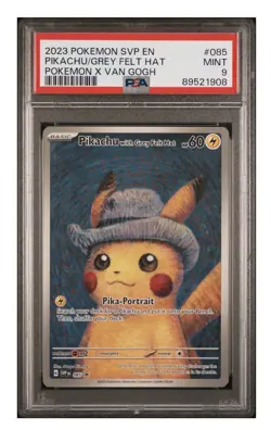 Pokemon Pikachu with Grey Felt Hat SVP Promo Van Gogh #085 PSA 9 English 2023 - Image 1