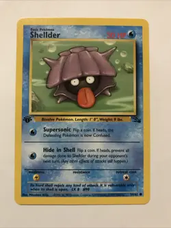 Pokemon TCG Shellder #54/62 Non Holo 1st Edition Vintage 1999 - Image 1