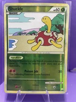 Pokemon TCG Shuckle #11 Heart Gold & Soul Silver Reverse Holo Heavily Played - Image 1