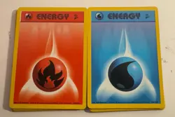 Pokemon TCG 17-Card Lot…..Fire Energy. Water Energy. 126/130 & 130/130 WOTC - Image 1