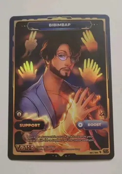 VCard Awakened Worlds Secret Rare Bibimbap Support Card 1st Edition Holo - Image 1