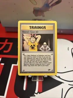 Pokemon TCG Gym Challenge Trainer Blaine's Quiz #3 Card #112/132 Unlimited LP - Image 1