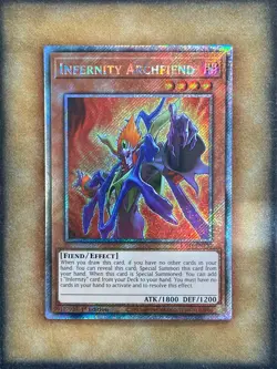 Yugioh Infernity Archfiend RA03-EN220 Platinum Secret Rare 1st Ed NM - Image 1