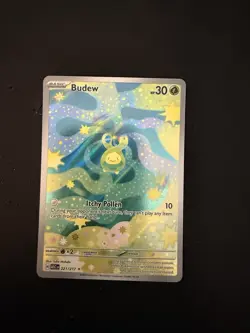 Pokemon TCG Budew 221/217 Rare Holo Basic 30 HP 10 Attack ASCH English Card - Image 1