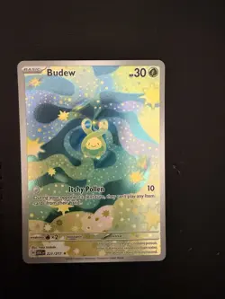 Pokemon TCG Budew 221/217 Rare Holo Basic 30 HP 10 Attack ASCH English Card - Image 3