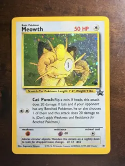 Meowth #10 Black Star Promo Holo Rare Vintage 1999-2000 Pokemon Card - Image 1
