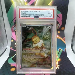 2025 POKEMON SVP EN EEVEE PRISMATIC EVOLUTION ETB PSA 9 With Two Packs MEG PHAN - Image 2