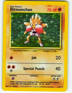 Hitmonchan - Holo - 7/102 Base Set - Pokemon TCG - 1999 - Image 1