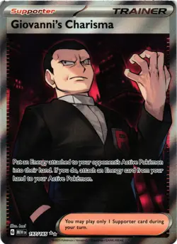 Pokemon TCG Giovanni's Charisma Pokemon 151 Super Rare SV2a: 197/165 NM - Image 1