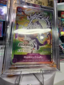 2022-24 One Piece Monkey D Luffy Regional FINALIST promo Bgs 9.5 psa - Image 2
