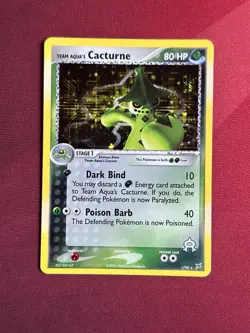 TEAM AQUA'S CACTURNE 1/95 EX Team Magma vs Team Aqua HOLO Pokemon TCG card NM+ - Image 1
