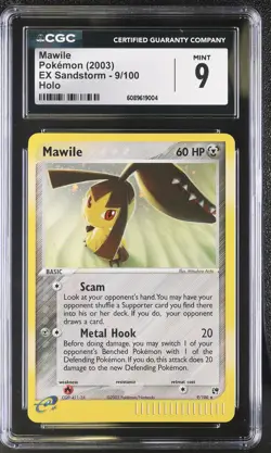 CGC 9 MINT Mawile 2003 EX Sandstorm 9/100 Holo Pokemon Card - Image 1