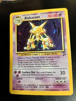 Alakazam 1/130 Rare Holo Card Base Set 2 With Swirl 🌀 - Image 1