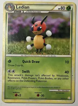 Ledian HeartGold SoulSilver Regular Rare Pokemon TCG Card 25/123 - Image 1