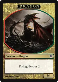 1x Dragon Token Moderate Play MTG Magic - Kid Icarus - - Image 1