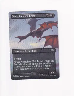 2023 MAGIC THE GATHERING LORD OF THE RINGS BORDERLESS VORACIOUS FELL BEAST (#1) - Image 1