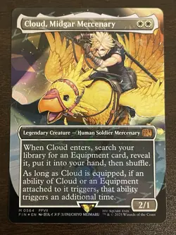 MTG Magic Final Fantasy 7 CLOUD MIDGAR MERCENARY 0564 Chocobo Track Foil Promo - Image 1