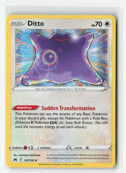 DITTO 107/159 CROWN ZENITH HOLO RARE POKEMON TCG NM-LP - Image 1