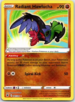 Radiant Hawlucha 081/189 Swsh10: Astral Radiance Pokemon - NM Holo Rare - Image 1