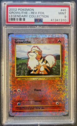 Pokemon Growlithe Legendary Collection Reverse Holo Rare 45/110 PSA Mint 9 - Image 2