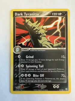 Pokemon TCG Dark Tyranitar Team Rocket Returns Rare 19/109 2004 120 HP Nakaoka - Image 1
