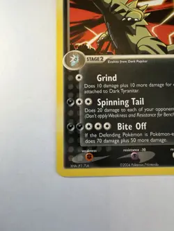 Pokemon TCG Dark Tyranitar Team Rocket Returns Rare 19/109 2004 120 HP Nakaoka - Image 3