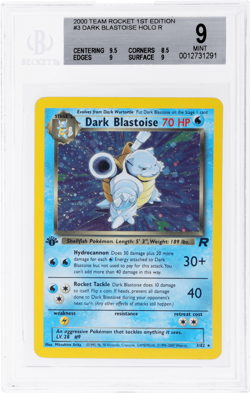 2000 Pokemon Team Rocket Dark Blastoise 1st Edition Holo #3 BGS 9 - Image 1