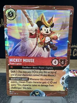 Disney Lorcana TCG Mickey Mouse Pirate Captain Foil Promo 13/P3 - Image 1