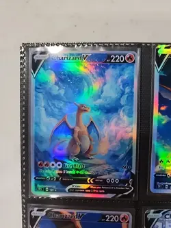 Lot of 9 Custom holo fanart mixed V Pokemon Trading Card Sleeved & Top Loaded!! - Image 3